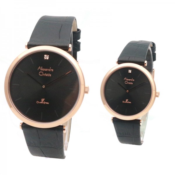 Alexandre Christie AC 8577 Rosegold Black Couple